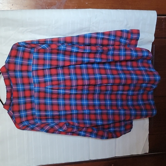 H&M women's blue and red lightweight flannel, size 14 - Picture 5 of 5